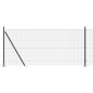 vidaXL Set di pali per recinzione Set di 2 Grigio Metallo e PVC 25 x 1 m