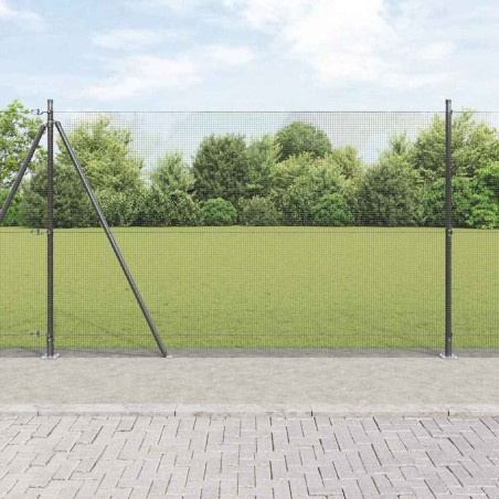 vidaXL Set di Pali per Recinzione Set di 2 Grigio Metallo, PVC