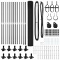 vidaXL Set di Pali per Recinzione Set di 2 Grigio Metallo, PVC