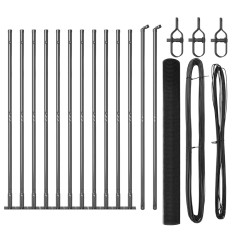 vidaXL Set di Post di Recinzione Set di 2 Grigio Metallo 25 x 1,5 m