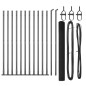 vidaXL Set di Post di Recinzione Set di 2 Grigio Metallo 25 x 1,5 m