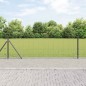 vidaXL Recinzione in Filo Saldato con 13 Pali Flangiati Grigio 0.4x50 m Acciaio
