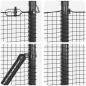 vidaXL Recinzione in filo saldato con 13 post con flangia grigi 0.6x50 m in acciaio