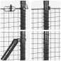 vidaXL Recinzione in rete saldata con 13 post flangiati grigia 0.6x50 m acciaio