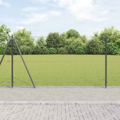 vidaXL Recinzione in Rete Saldato con 13 Post Flangiati Grigi 1.2x50 m Acciaio