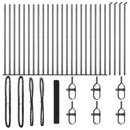vidaXL Recinzione in Rete Saldato con 13 Post Flangiati Grigi 1.2x50 m Acciaio