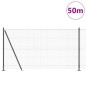 vidaXL Recinzione in Rete Saldato con 13 Post Flangiati Grigi 1.2x50 m Acciaio