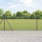 vidaXL Recinzione in Filo Saldato con 13 Pali Flangiati Grigio 1.4x50 m Acciaio