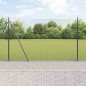 vidaXL Recinzione in Rete Saldato con 13 Pali Flangiati Grigio 1.5x50 m Acciaio