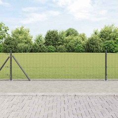vidaXL Recinzione in Rete Saldata con 13 Pali Flangiati Grigio 0.5x100 m Acciaio