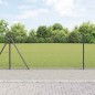 vidaXL Recinzione in Rete Saldato con 13 Paletti Flangiati Grigio 0.8x100 m Acciaio