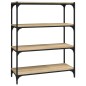 Libreria Rovere Sonoma 80x33x100 cm Legno Multistrato e Acciaio