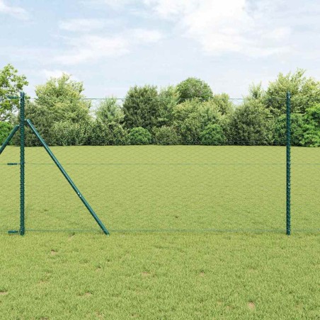 vidaXL Recinzione esagonale verde 1x10 m in acciaio
