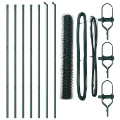vidaXL Recinzione esagonale verde 1x10 m in acciaio