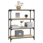 Libreria Rovere Sonoma 80x33x100 cm Legno Multistrato e Acciaio