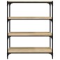 Libreria Rovere Sonoma 80x33x100 cm Legno Multistrato e Acciaio