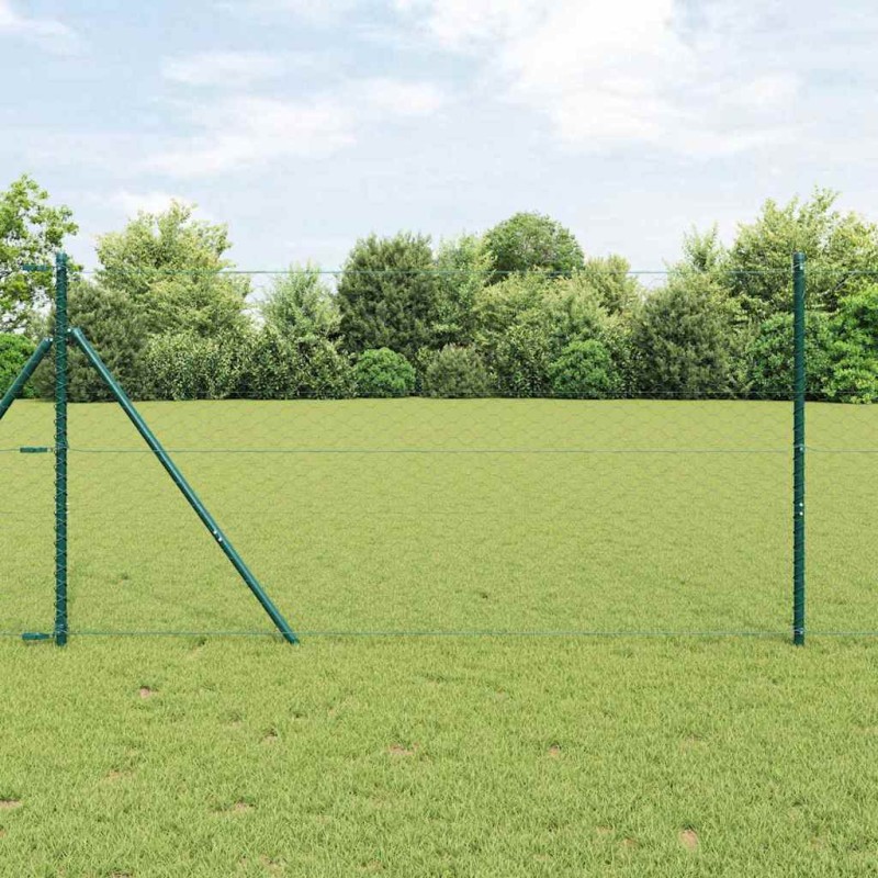 vidaXL Recinzione Esagonale Verde 1.2x10 m in Acciaio