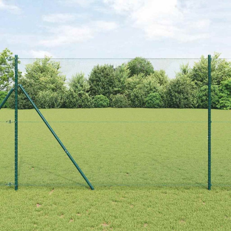 vidaXL Recinzione Esagonale Verde 1,6 x 10 m in Acciaio