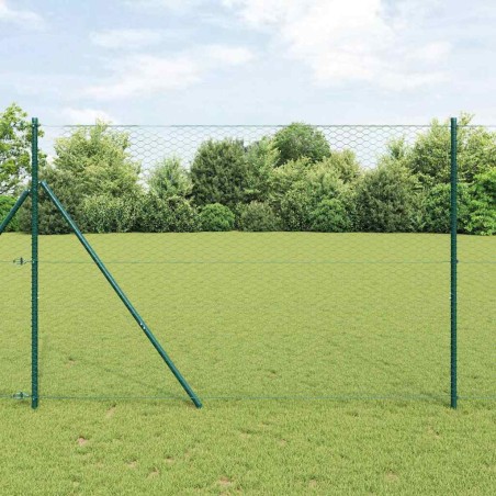vidaXL Recinzione Esagonale Verde 1,6 x 10 m in Acciaio