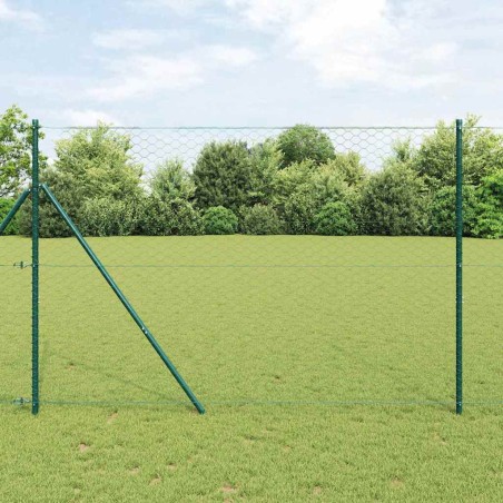 vidaXL Recinzione esagonale verde 1.6x10 m in acciaio