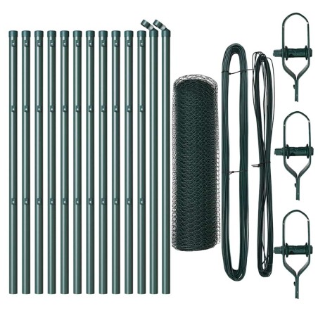 vidaXL Recinzione Esagonale Verde 0.4x25 m in Acciaio