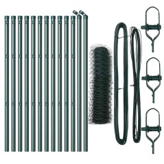 vidaXL Recinzione Esagonale Verde 0,6 x 25 m in Acciaio