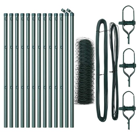 vidaXL Recinzione Esagonale Verde 0,6 x 25 m in Acciaio