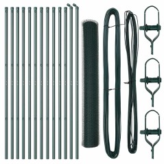 vidaXL Recinzione in Filo Esagonale con 7 Post, 1x25 m, Acciaio Verde