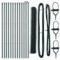 vidaXL Recinzione esagonale con 7 post, 1x25 m, acciaio verde