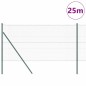 vidaXL Recinzione esagonale con 7 post, 1x25 m, acciaio verde
