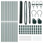 vidaXL Recinzione esagonale con 7 post, 1x25 m, acciaio verde