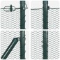 vidaXL Recinzione a Esagono con 7 Post, 1,2x25 m in Acciaio Verde