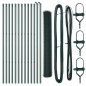 vidaXL Recinzione esagonale con 7 pali, 1,2x25 m, acciaio verde.