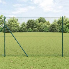 vidaXL Recinzione Esagonale con 7 Posti, 1,5 x 25 m, Acciaio Verde