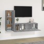Set Mobili Porta TV 3 pz Grigio Sonoma in Legno Multistrato Set Mobili Porta TV 3 pz Grigio Sonoma in Legno Multistrato