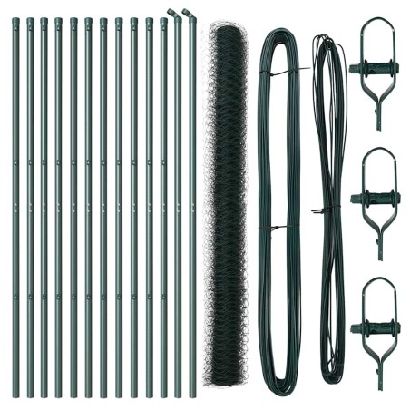 vidaXL Recinzione Esagono Verde 1.6x25 m in Acciaio