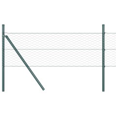 vidaXL Recinzione Esagonale Verde 0.4x50 m in Acciaio