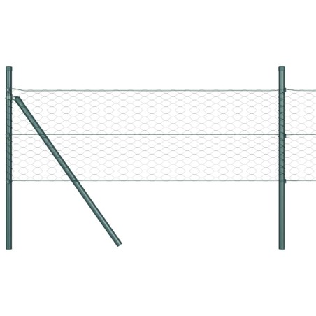 vidaXL Recinzione Esagonale Verde 0.4x50 m in Acciaio
