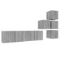 Set di Mobili Porta TV 6 pz Grigio Sonoma in Legno Multistrato Set di Mobili Porta TV 6 pz Grigio Sonoma in Legno Multistrato