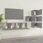 Set di Mobili Porta TV 6 pz Grigio Sonoma in Legno Multistrato Set di Mobili Porta TV 6 pz Grigio Sonoma in Legno Multistrato