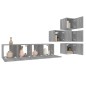 Set di Mobili Porta TV 6 pz Grigio Sonoma in Legno Multistrato Set di Mobili Porta TV 6 pz Grigio Sonoma in Legno Multistrato