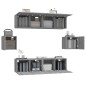 Set di Mobili Porta TV 6 pz Grigio Sonoma in Legno Multistrato Set di Mobili Porta TV 6 pz Grigio Sonoma in Legno Multistrato