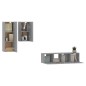 Set di Mobili Porta TV 4 pz Grigio Sonoma in Legno Multistrato Set di Mobili Porta TV 4 pz Grigio Sonoma in Legno Multistrato