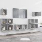 Set di Mobili Porta TV 7 pz Grigio Sonoma in Legno Multistrato