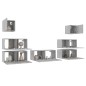 Set di Mobili Porta TV 7 pz Grigio Sonoma in Legno Multistrato