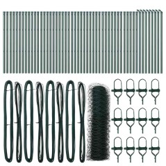 vidaXL Recinzione esagonale verde 0,6 x 100 m in acciaio