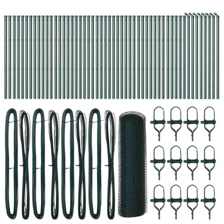 vidaXL Recinzione Esagonale Verde 0.8x100 m in Acciaio