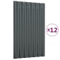 Pannelli Tetto 12 pz Acciaio Verniciato Polvere Antracite 60x36 Pannelli Tetto 12 pz Acciaio Verniciato Polvere Antracite 60x36