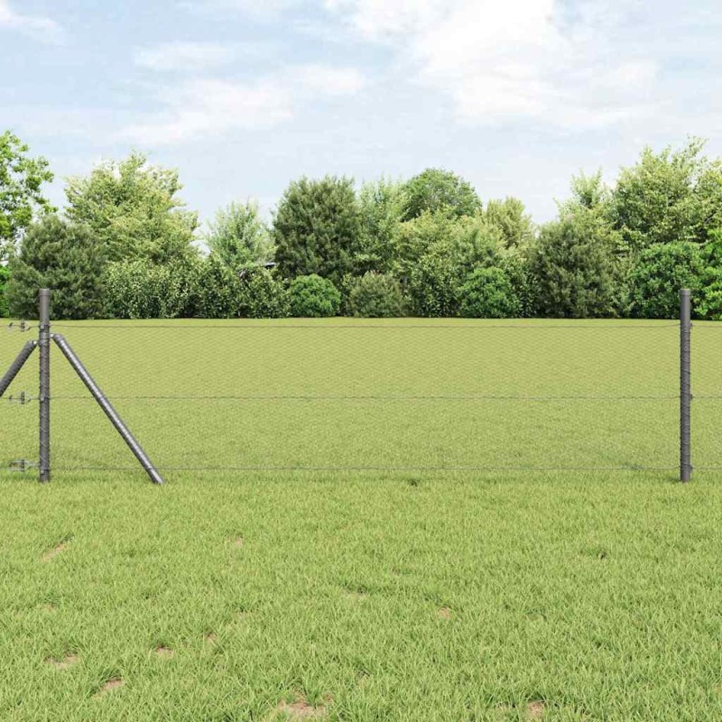 vidaXL Recinzione esagonale grigia 0,5x10 m in acciaio