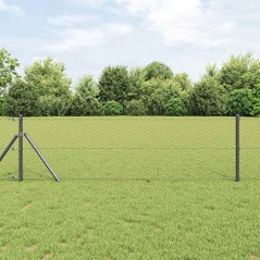 vidaXL Recinzione esagonale grigia 0.6x10 m in acciaio